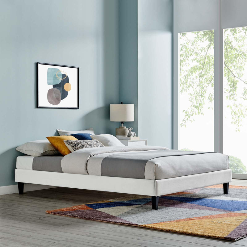 Reign Twin Performance Velvet Platform Bed Frame