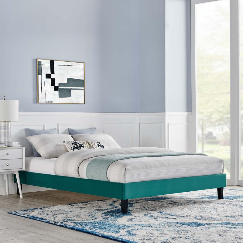 Reign Twin Performance Velvet Platform Bed Frame