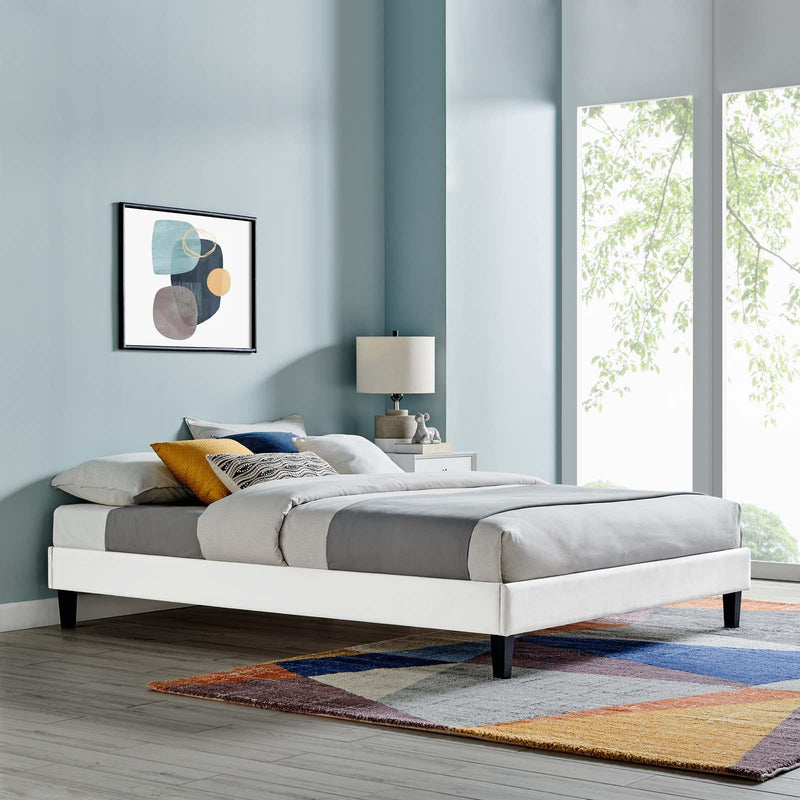 Reign Twin Performance Velvet Platform Bed Frame