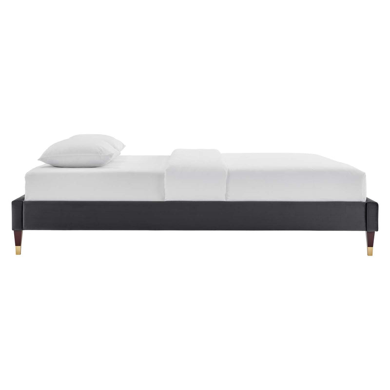 Harlow Twin Performance Velvet Platform Bed Frame