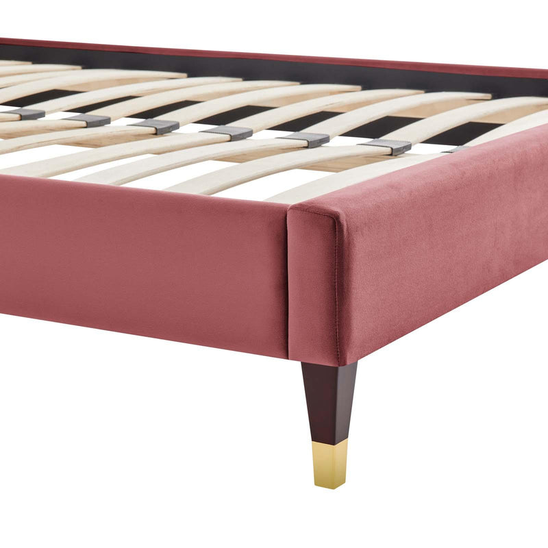 Harlow King Performance Velvet Platform Bed Frame