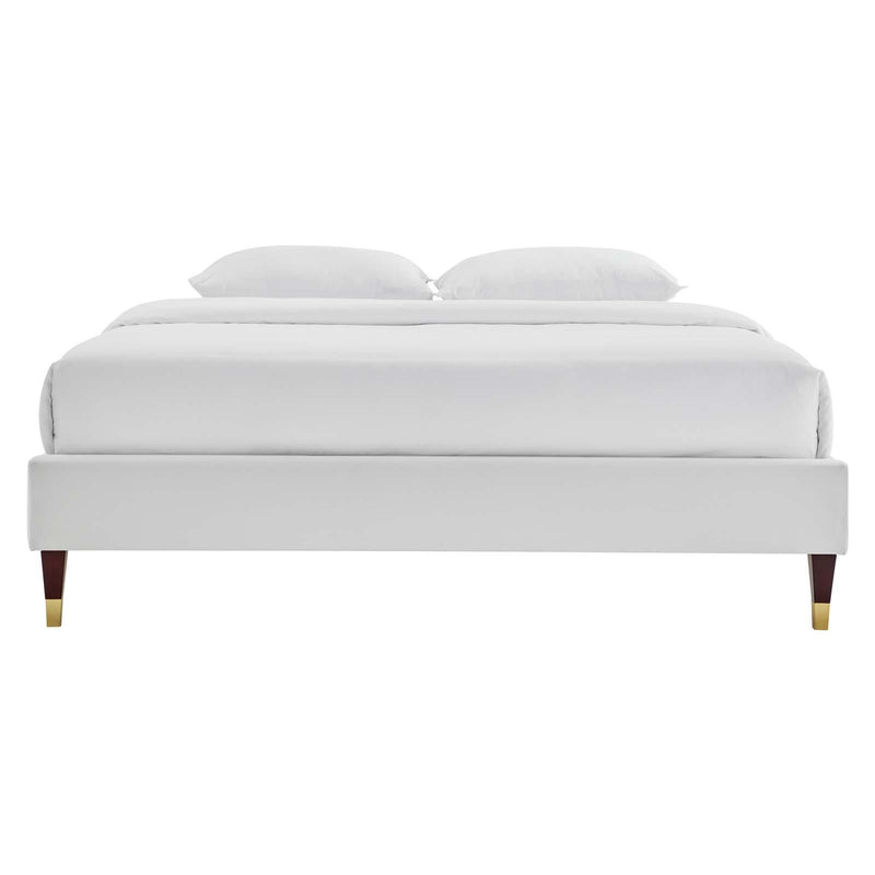 Harlow Twin Performance Velvet Platform Bed Frame