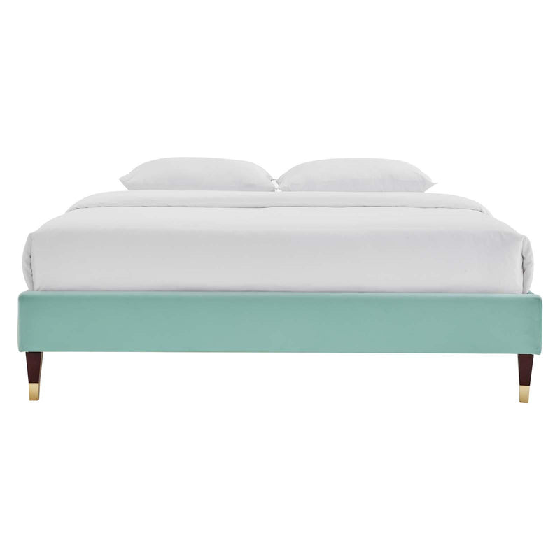 Harlow Twin Performance Velvet Platform Bed Frame