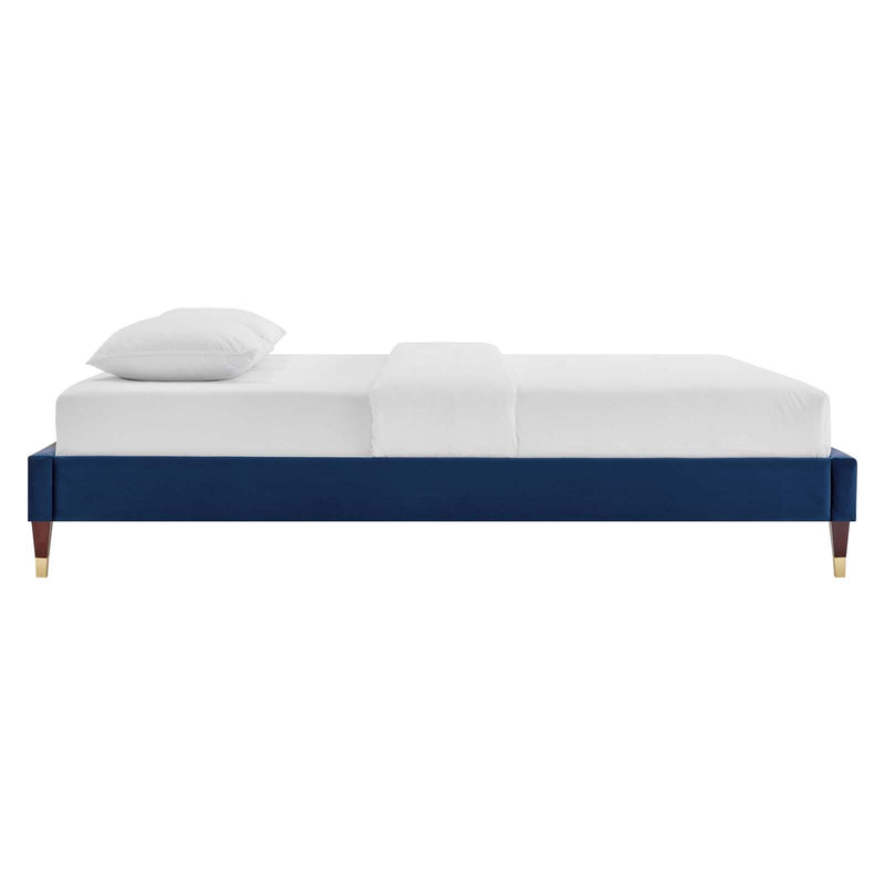 Harlow Twin Performance Velvet Platform Bed Frame