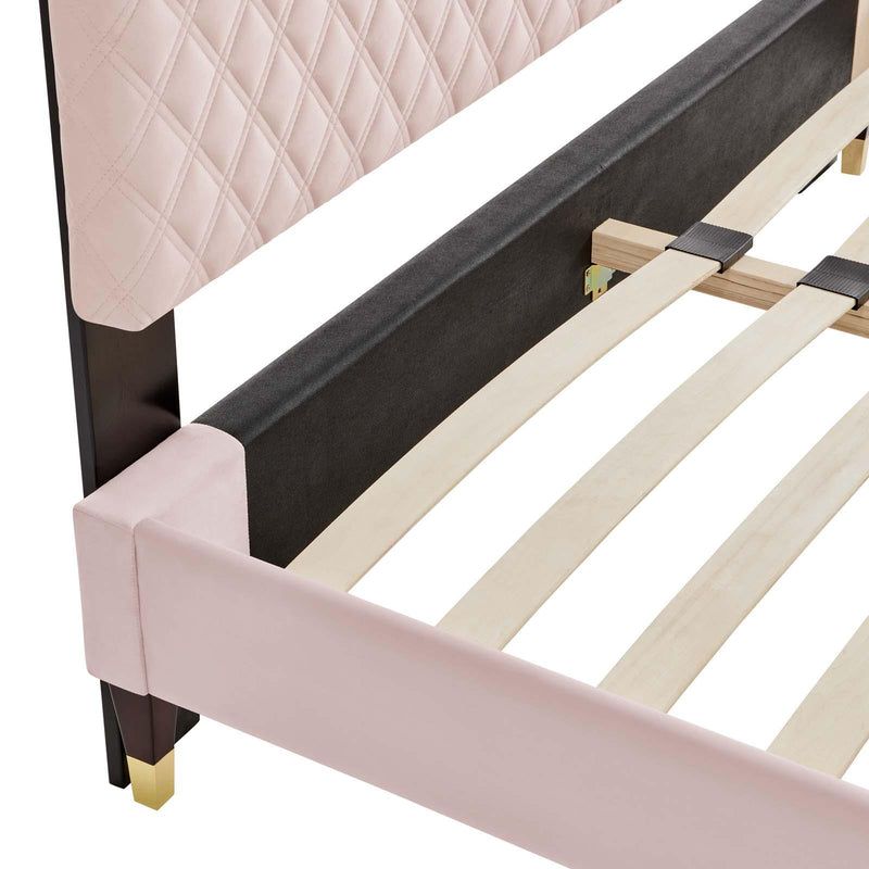 Harlow Queen Performance Velvet Platform Bed Frame