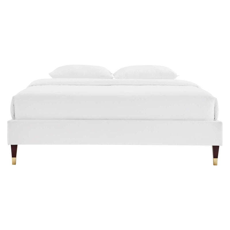 Harlow Twin Performance Velvet Platform Bed Frame