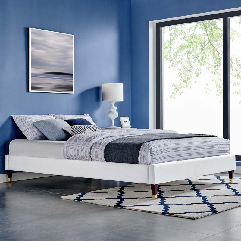 Harlow Twin Performance Velvet Platform Bed Frame