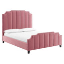 Lucille Queen Performance Velvet Platform Bed