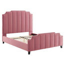 Lucille Queen Performance Velvet Platform Bed