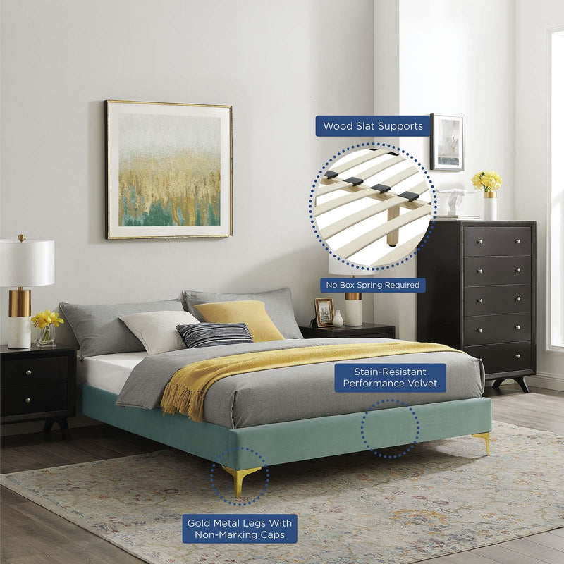 Sutton Twin Performance Velvet Bed Frame