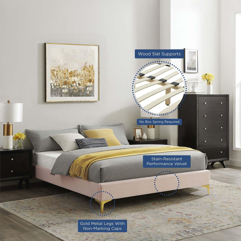 Sutton Twin Performance Velvet Bed Frame