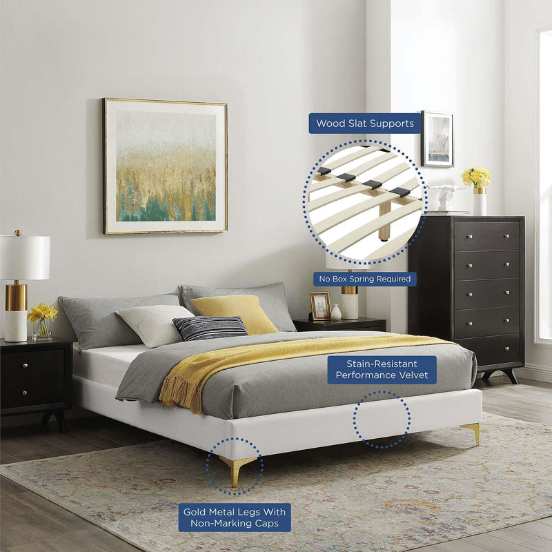 Sutton Twin Performance Velvet Bed Frame