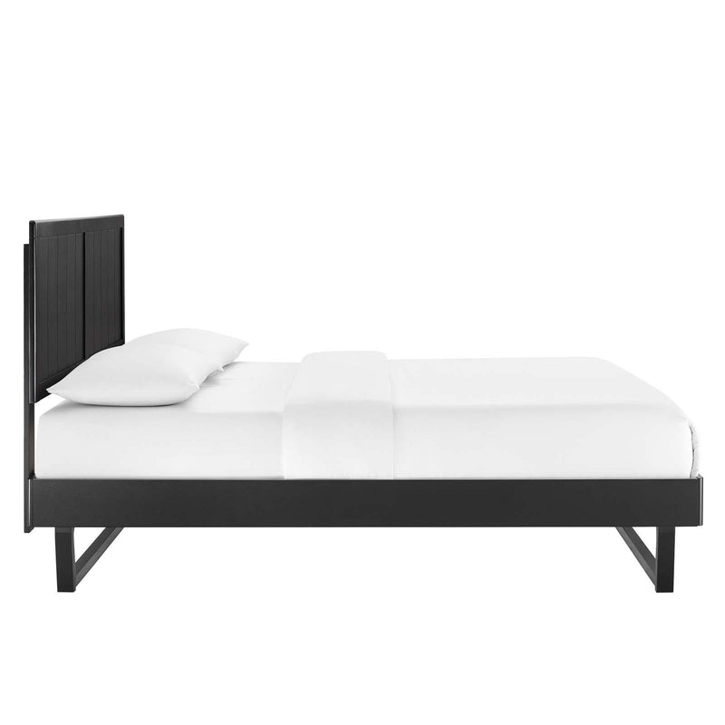 Alana Twin Wood Platform Bed With Angular Frame