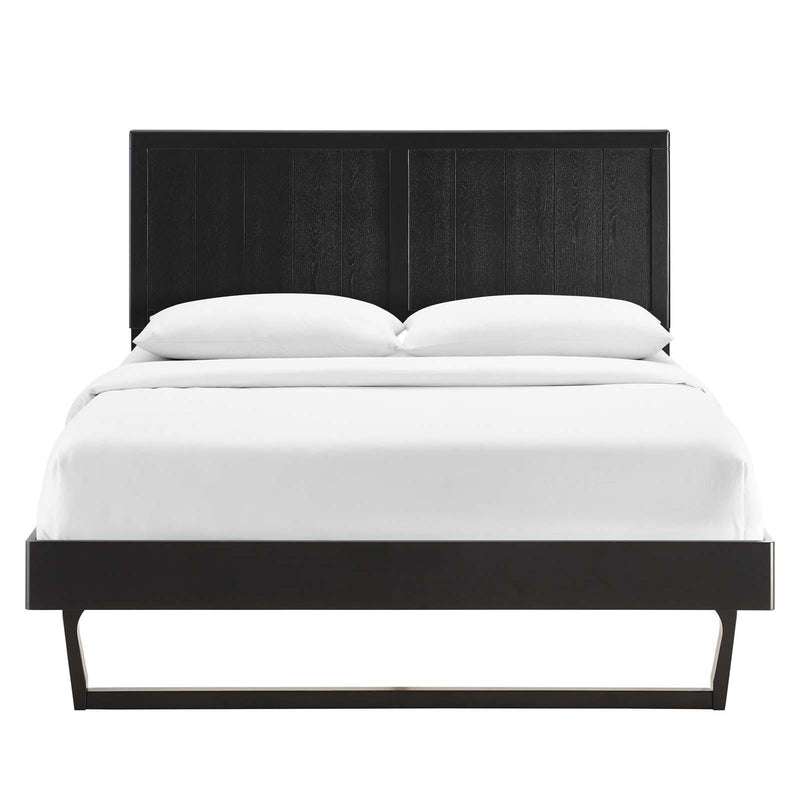 Alana Twin Wood Platform Bed With Angular Frame