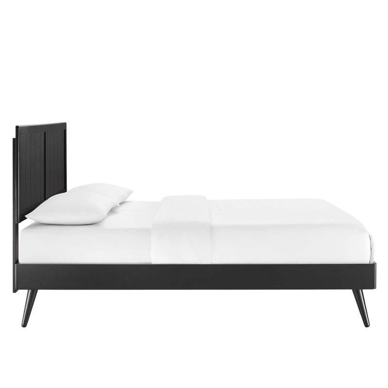 Alana Twin Wood Platform Bed With Splayed Legs