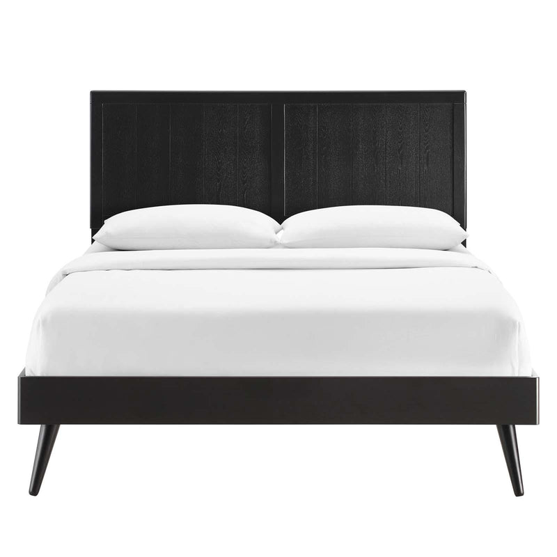 Alana Queen Wood Platform Bed With Splayed Legs