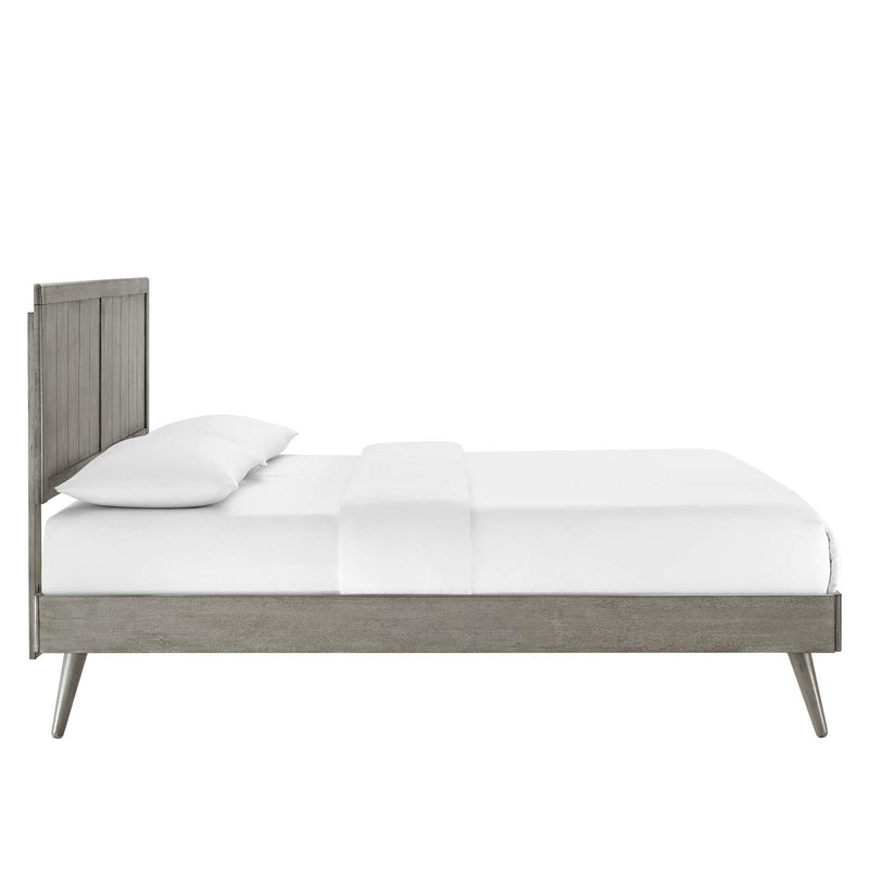 Alana Queen Wood Platform Bed With Splayed Legs