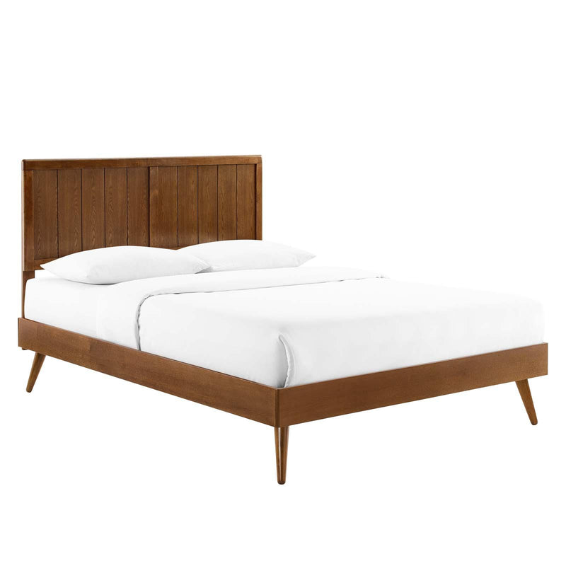 Alana Queen Wood Platform Bed With Splayed Legs