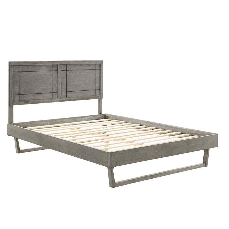 Marlee King Wood Platform Bed With Angular Frame