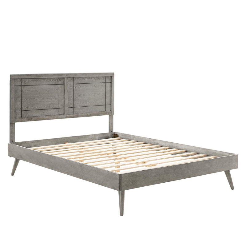 Marlee Full Wood Platform Bed With Splayed Legs