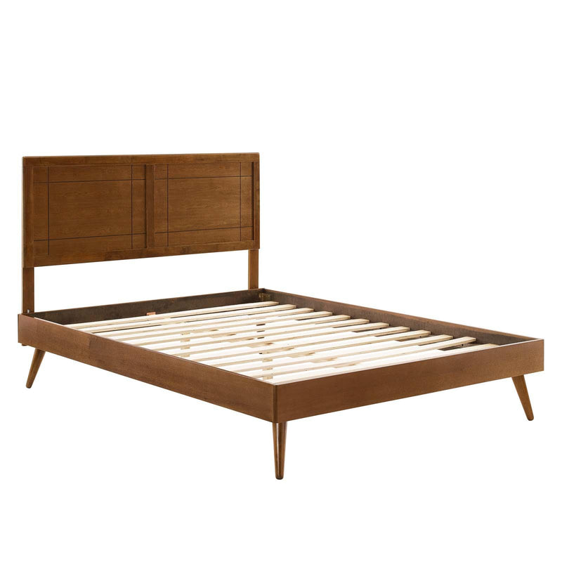 Marlee King Wood Platform Bed With Splayed Legs