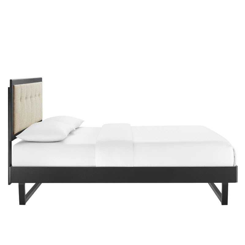 Willow Twin Wood Platform Bed With Angular Frame