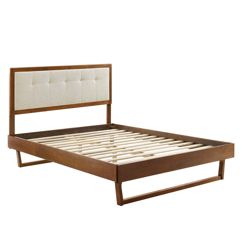 Willow King Wood Platform Bed With Angular Frame