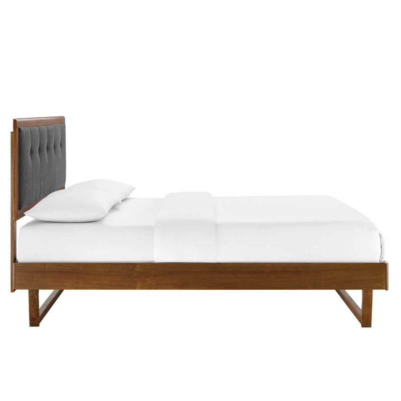 Willow Queen Wood Platform Bed With Angular Frame