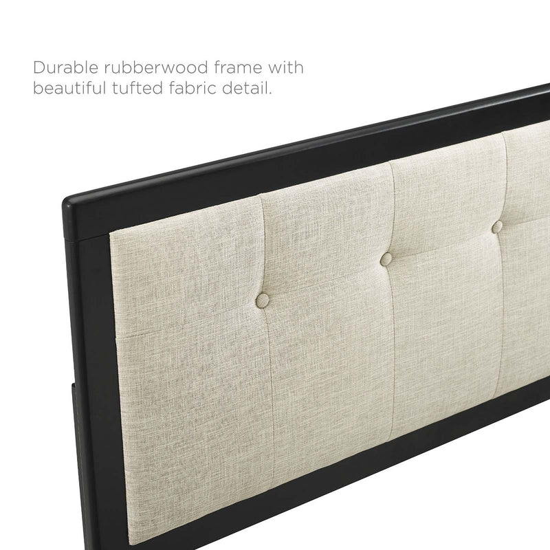 Draper Tufted King Fabric and Wood Headboard