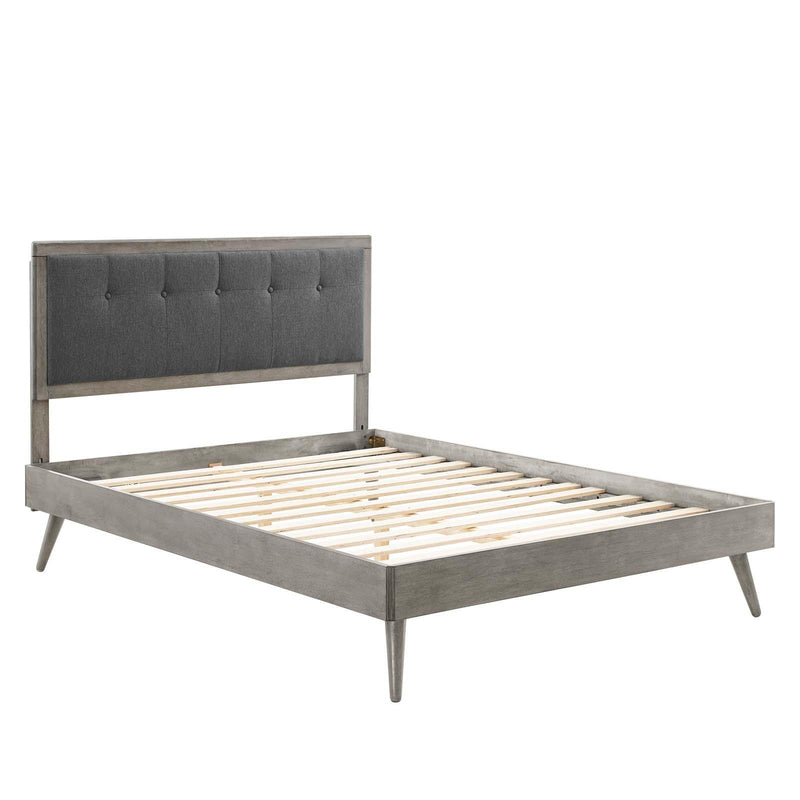 Willow King Wood Platform Bed With Splayed Legs