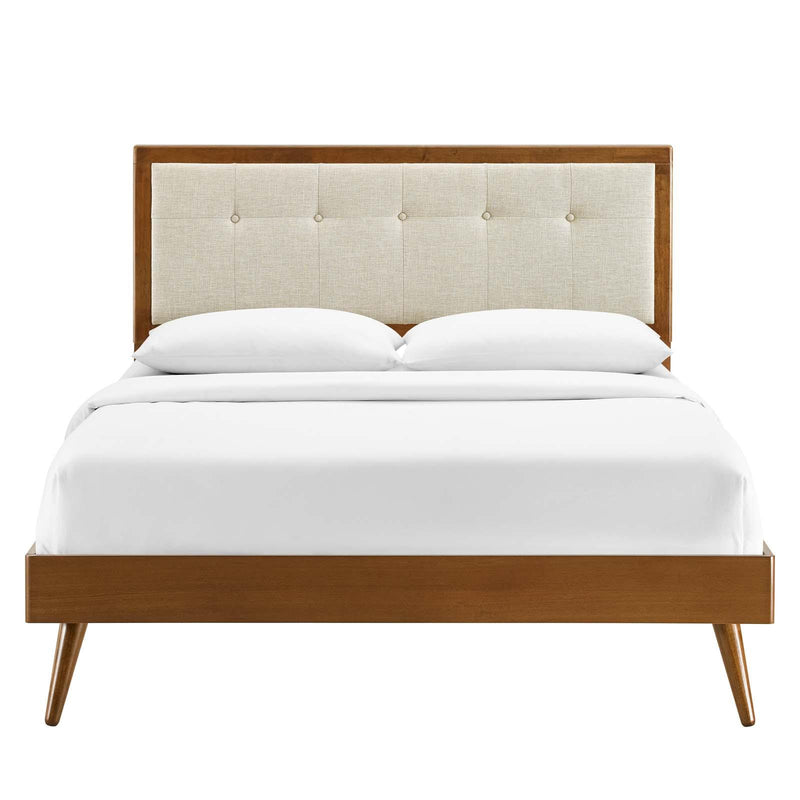 Willow King Wood Platform Bed With Splayed Legs