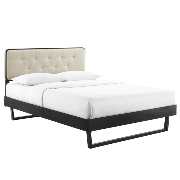 Bridgette Queen Wood Platform Bed With Angular Frame image