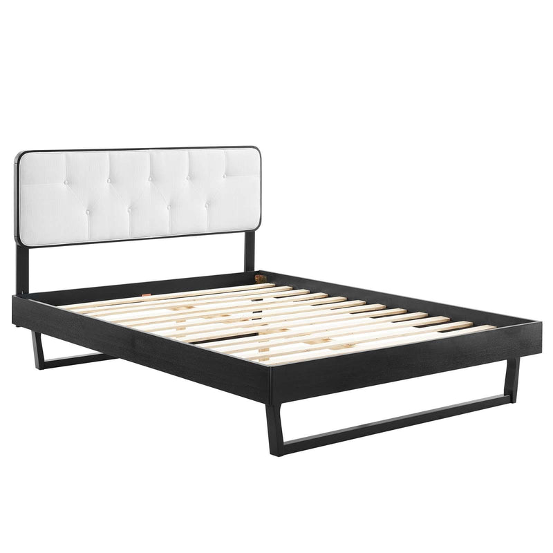 Bridgette King Wood Platform Bed With Angular Frame