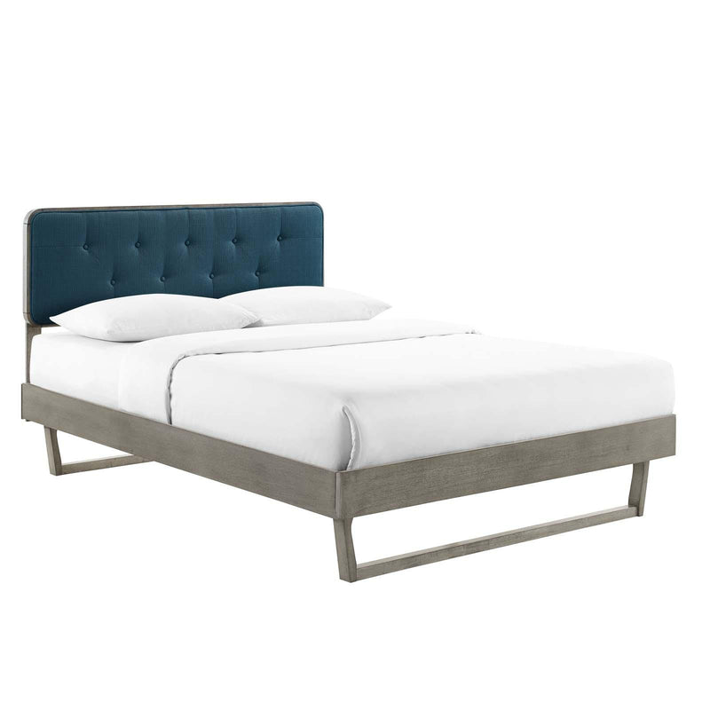 Bridgette King Wood Platform Bed With Angular Frame