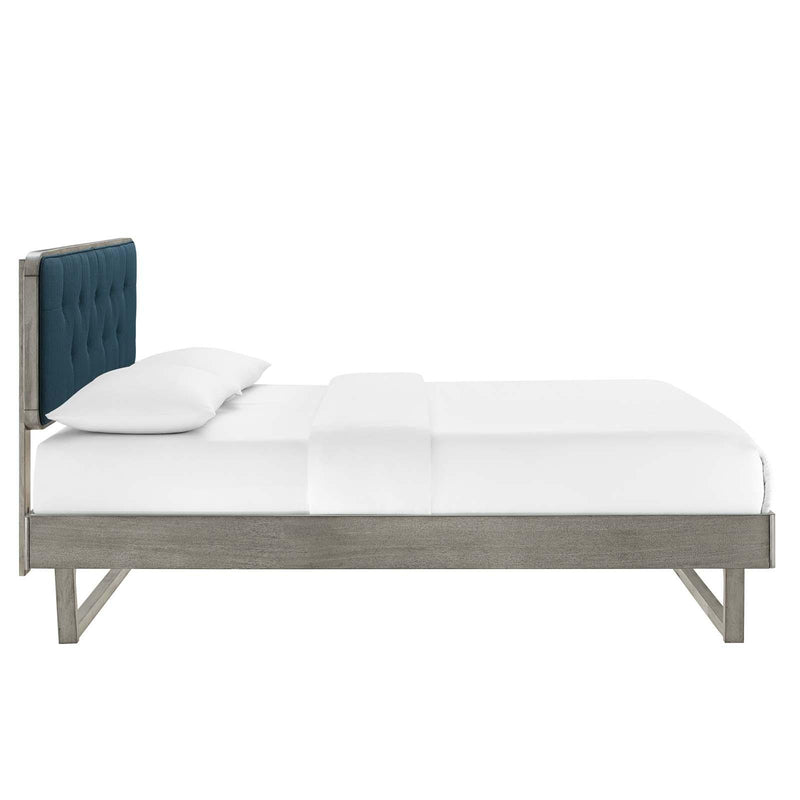 Bridgette King Wood Platform Bed With Angular Frame