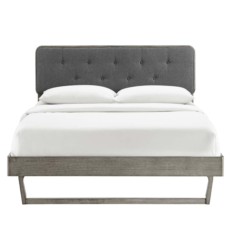 Bridgette Queen Wood Platform Bed With Angular Frame