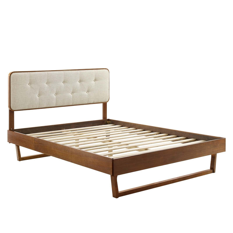 Bridgette King Wood Platform Bed With Angular Frame