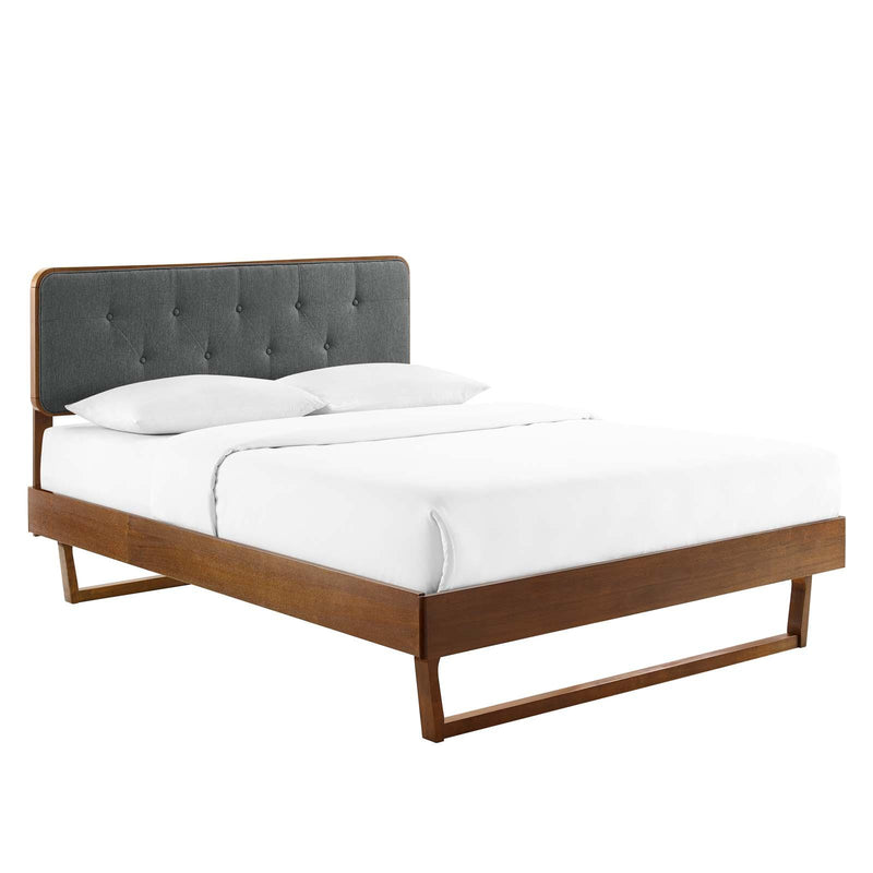 Bridgette Queen Wood Platform Bed With Angular Frame