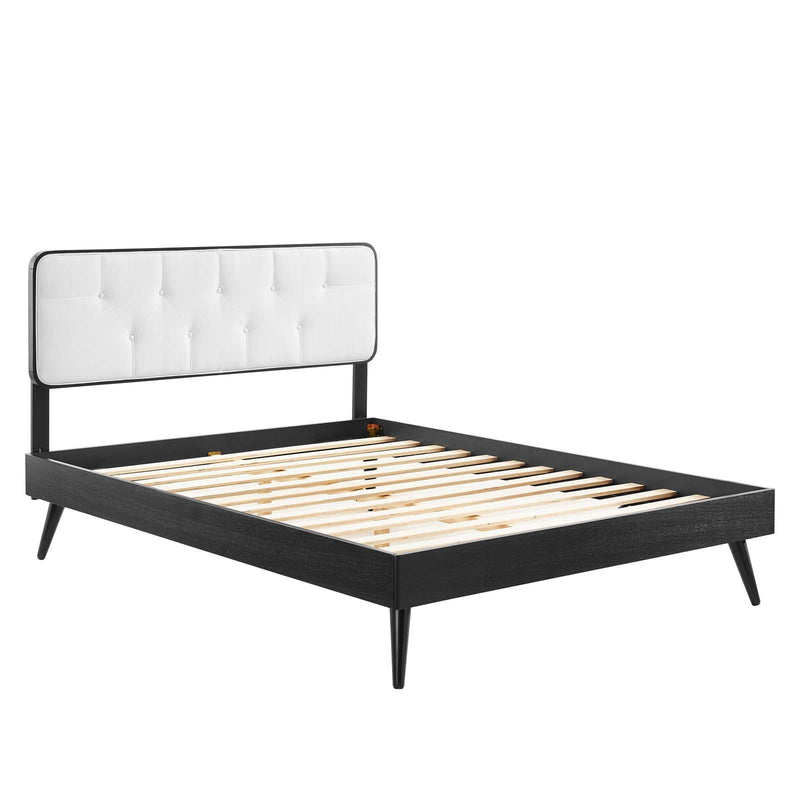 Bridgette Twin Wood Platform Bed With Splayed Legs