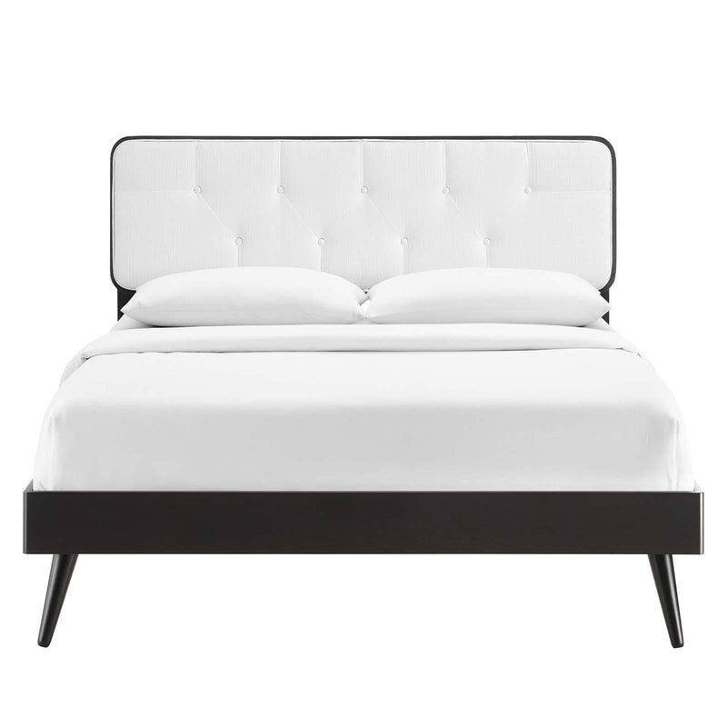 Bridgette Full Wood Platform Bed With Splayed Legs