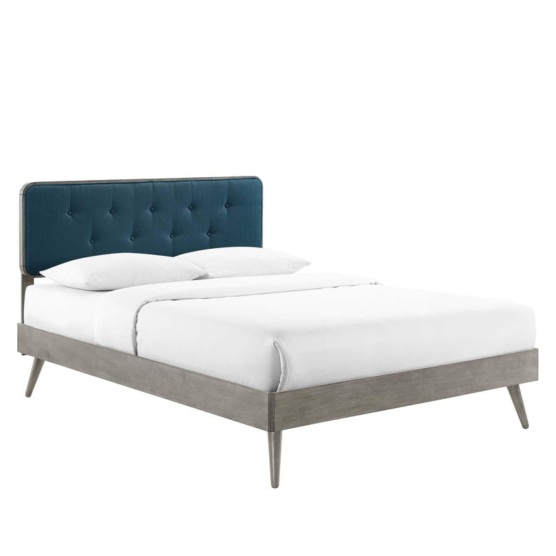 Bridgette Queen Wood Platform Bed With Splayed Legs