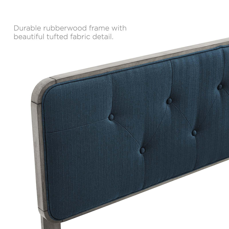 Collins Tufted Twin Fabric and Wood Headboard