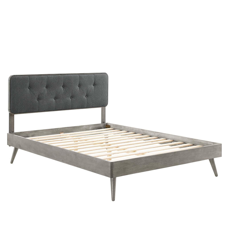 Bridgette Full Wood Platform Bed With Splayed Legs