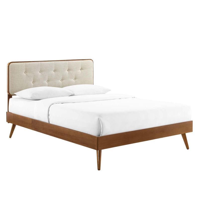 Bridgette Full Wood Platform Bed With Splayed Legs