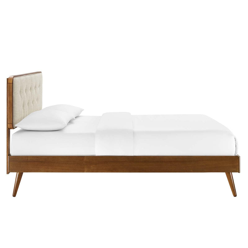 Bridgette King Wood Platform Bed With Splayed Legs