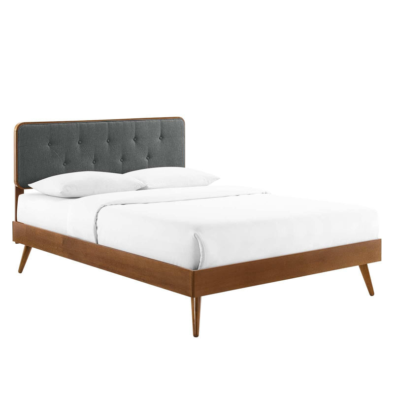 Bridgette Twin Wood Platform Bed With Splayed Legs