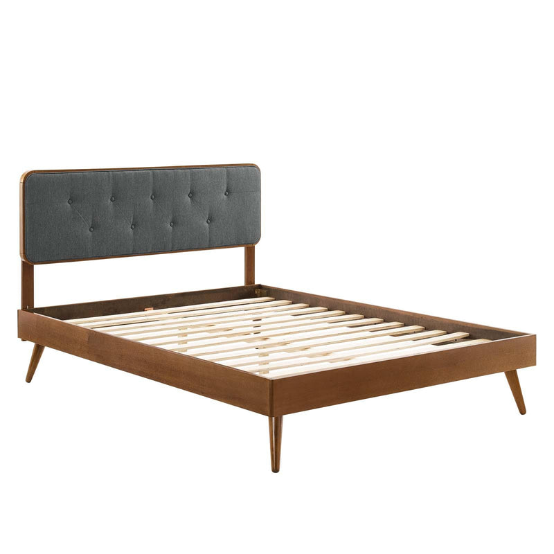 Bridgette King Wood Platform Bed With Splayed Legs