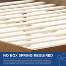 Sidney Cane and Wood Full Platform Bed With Splayed Legs