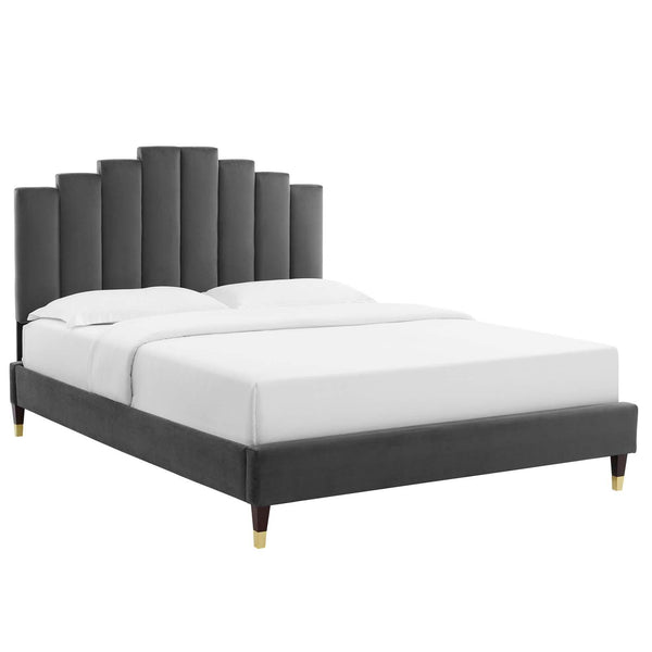 Elise Queen Performance Velvet Platform Bed image