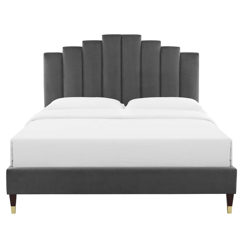 Elise Queen Performance Velvet Platform Bed